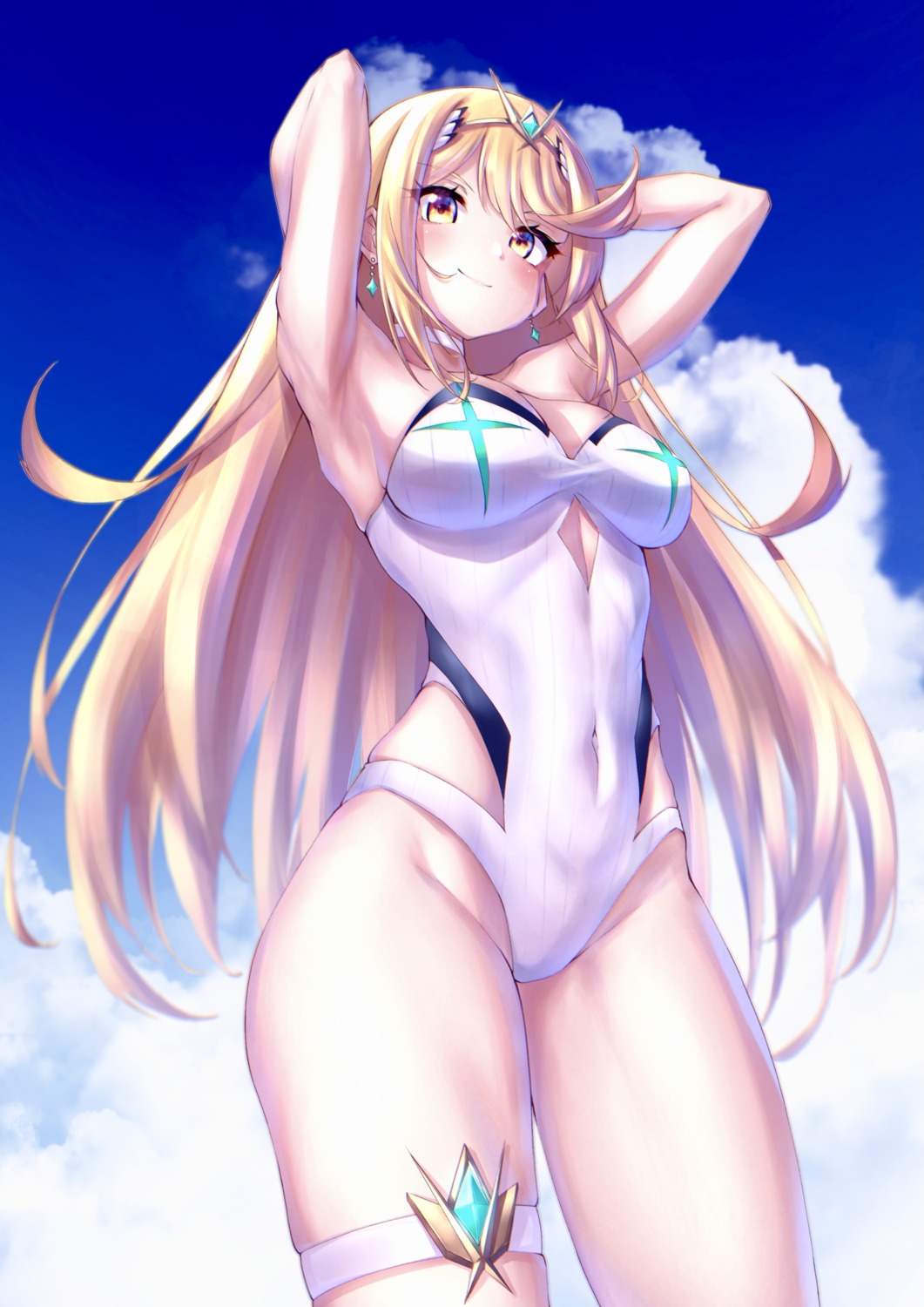 garter hakusai_(hksicabb) hikari_(xenoblade_2) swimsuits xenoblade_(series) xenoblade_2