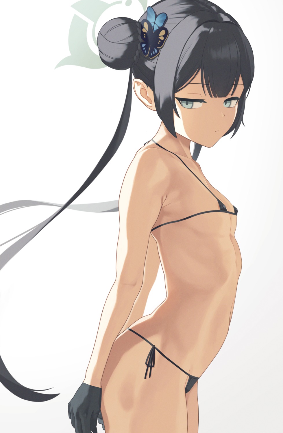 bikini blue_archive erect_nipples halo loli mutsuki_albino ryuuge_kisaki swimsuits thong