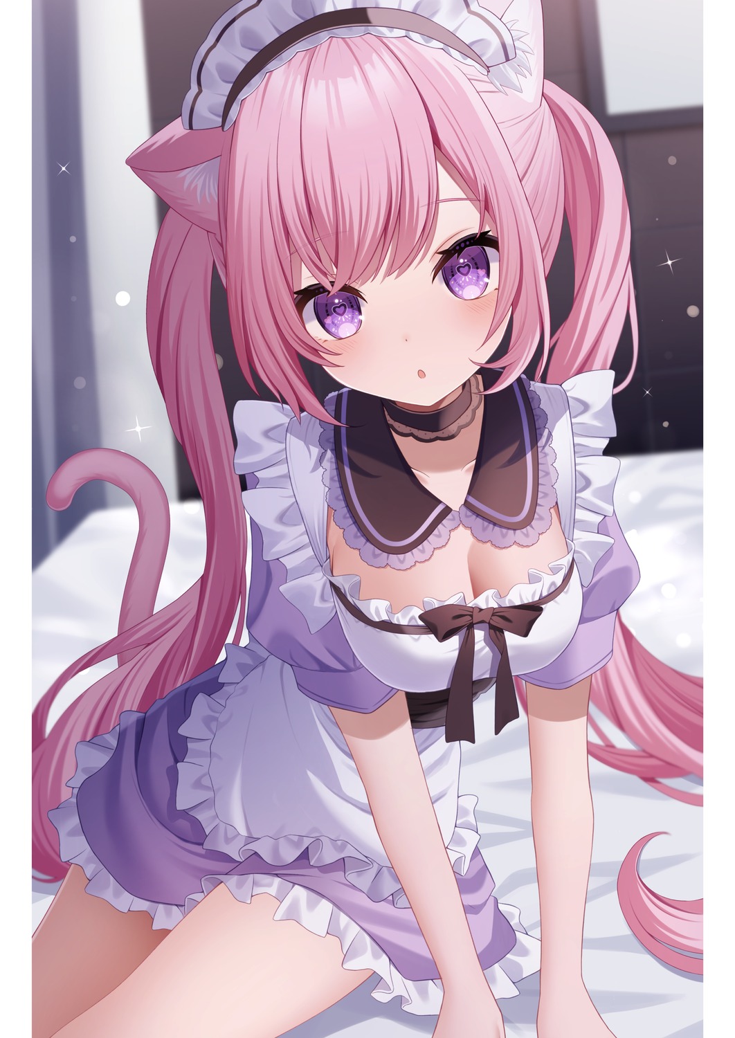 animal_ears maid nekomimi sapphire_(sapphire25252) tail