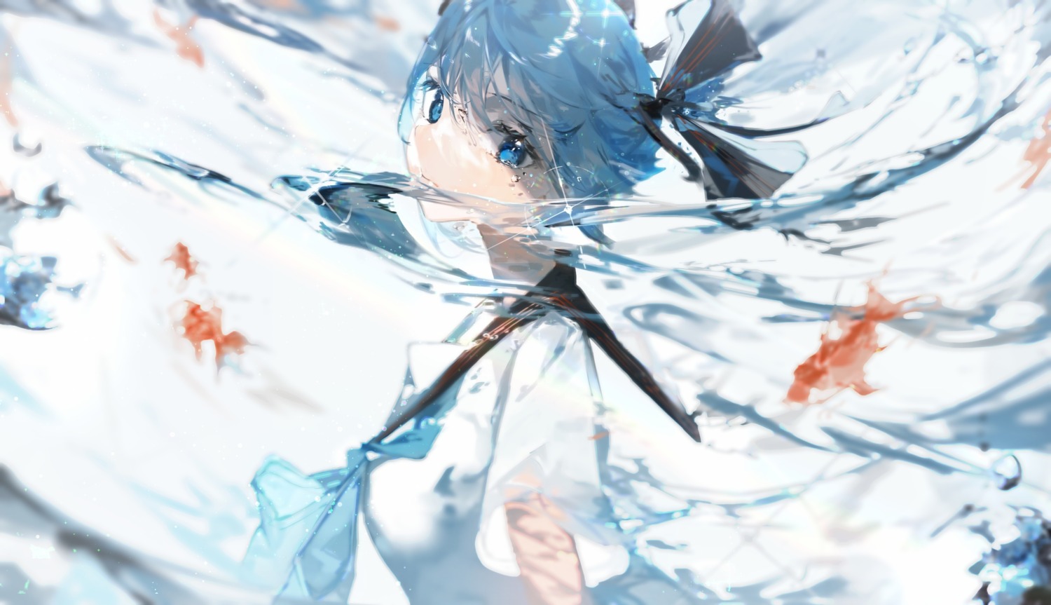 bottle_miku hatsune_miku seifuku tagme vocaloid wet