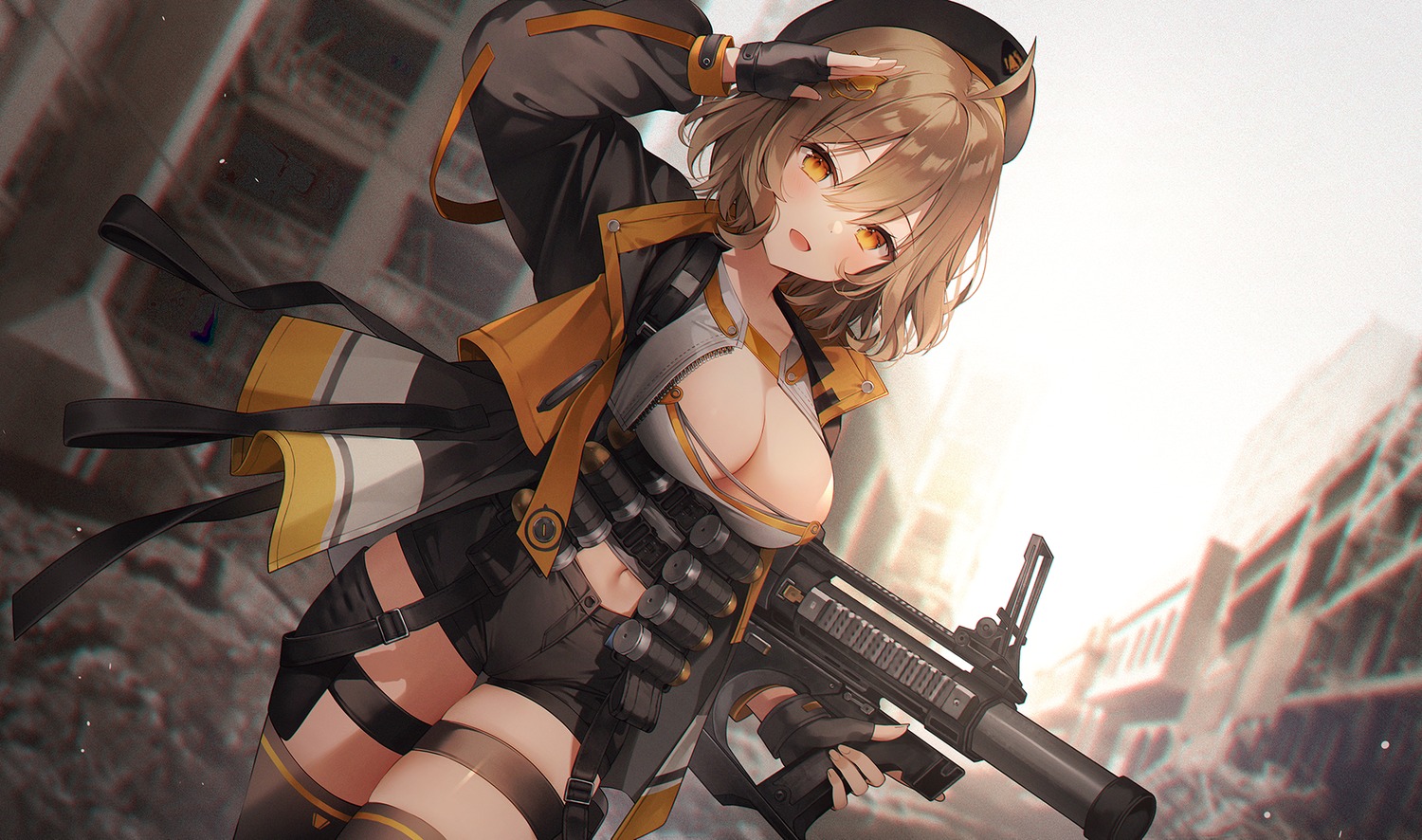 anis garter goddess_of_victory:_nikke gun no_bra thighhighs weri