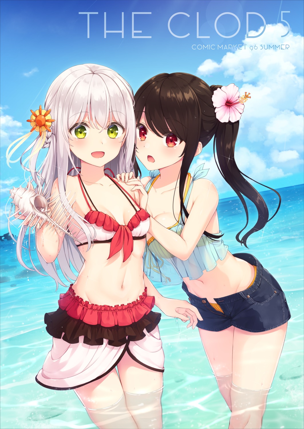 bikini cleavage mitoko_(tsuchikure) see_through shiori_(tsuchikure) swimsuits tsuchikure wet