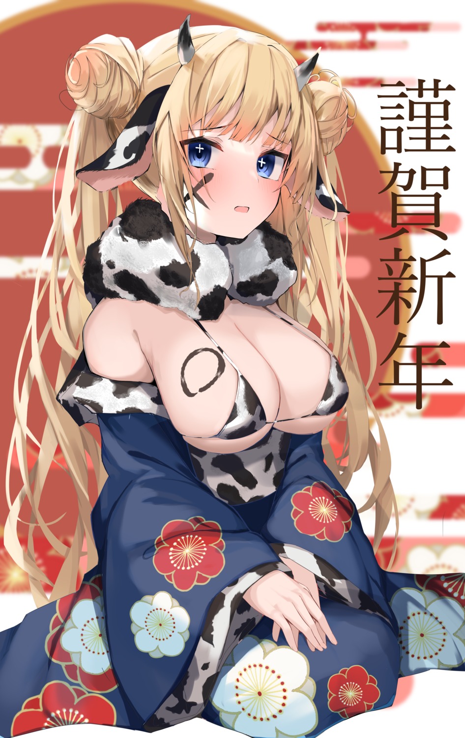 animal_ears bikini_top horns kimono nephthys2356 open_shirt swimsuits