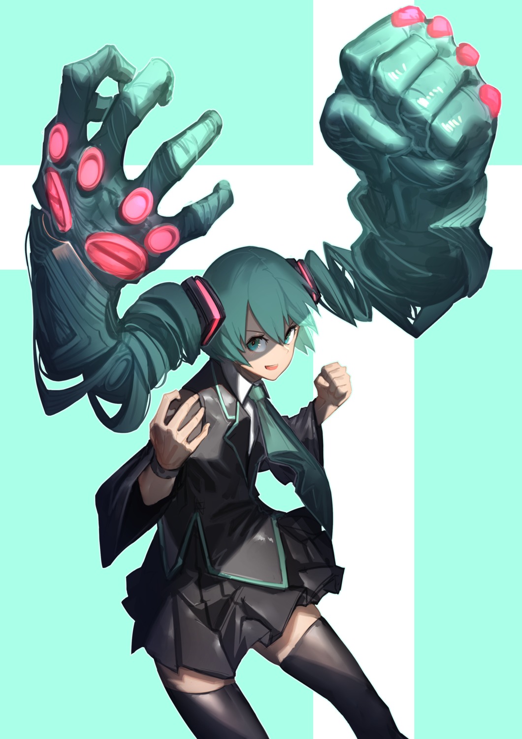 fixro2n hatsune_miku thighhighs vocaloid