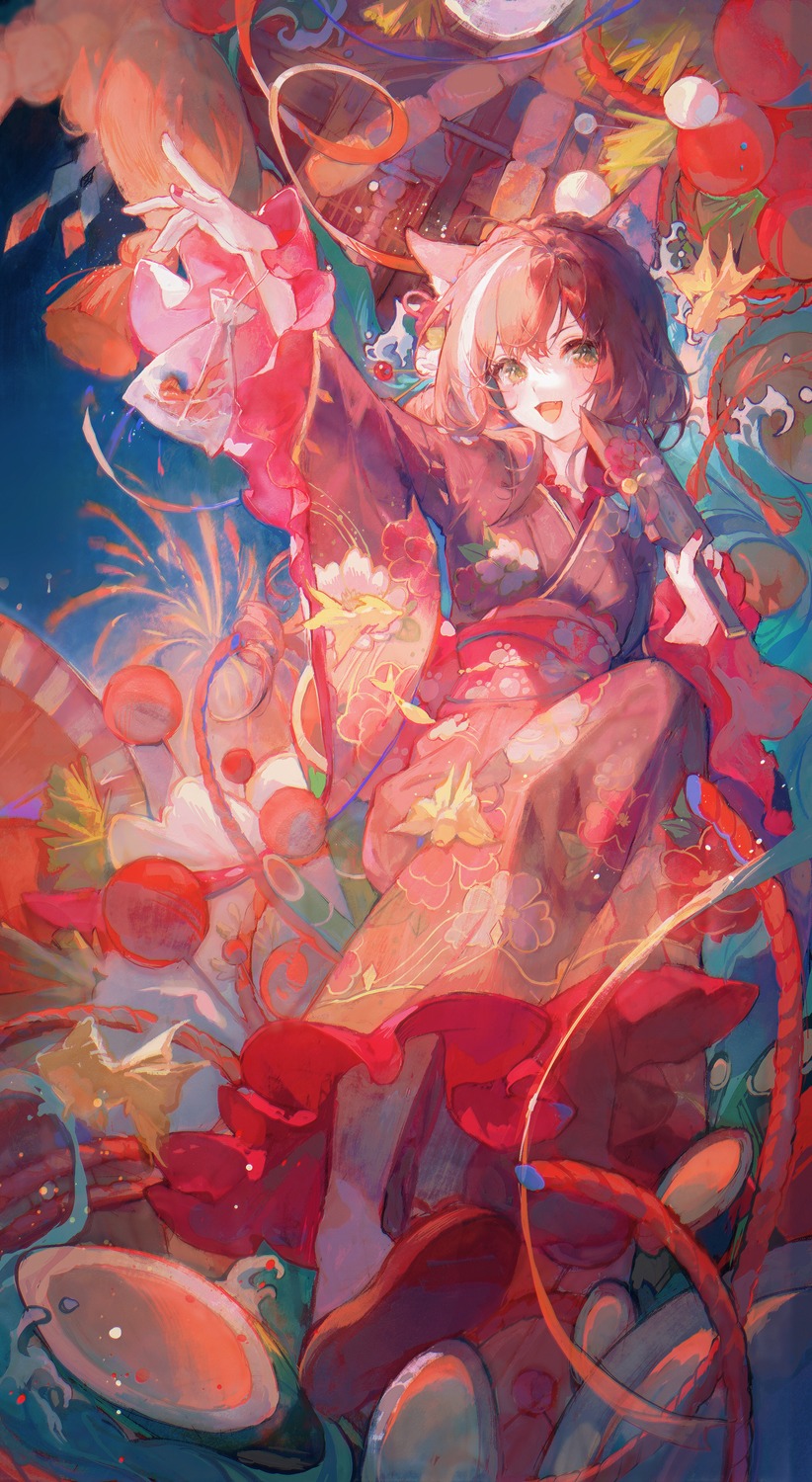 animal_ears karyl_(princess_connect) kimono maccha_(mochancc) nekomimi princess_connect princess_connect!_re:dive