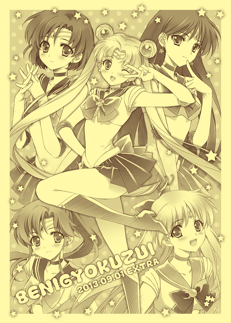 aino_minako carnelian heels hino_rei kino_makoto mizuno_ami monochrome sailor_moon tsukino_usagi