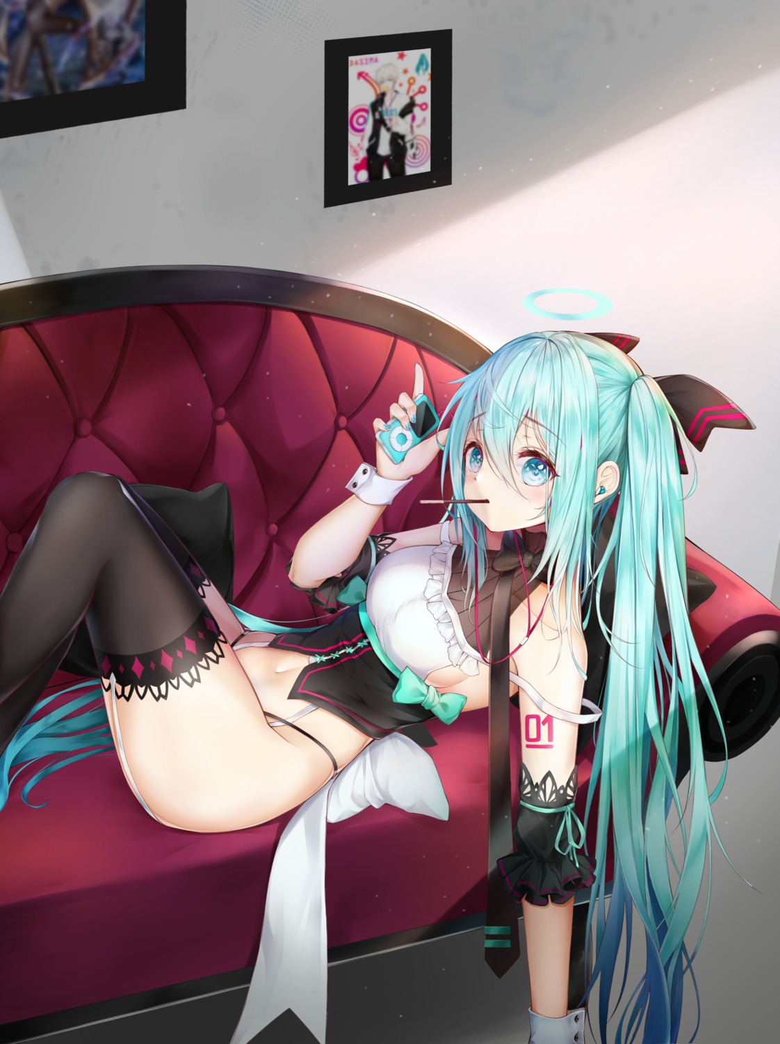 dasima hatsune_miku pantsu stockings tattoo thighhighs vocaloid