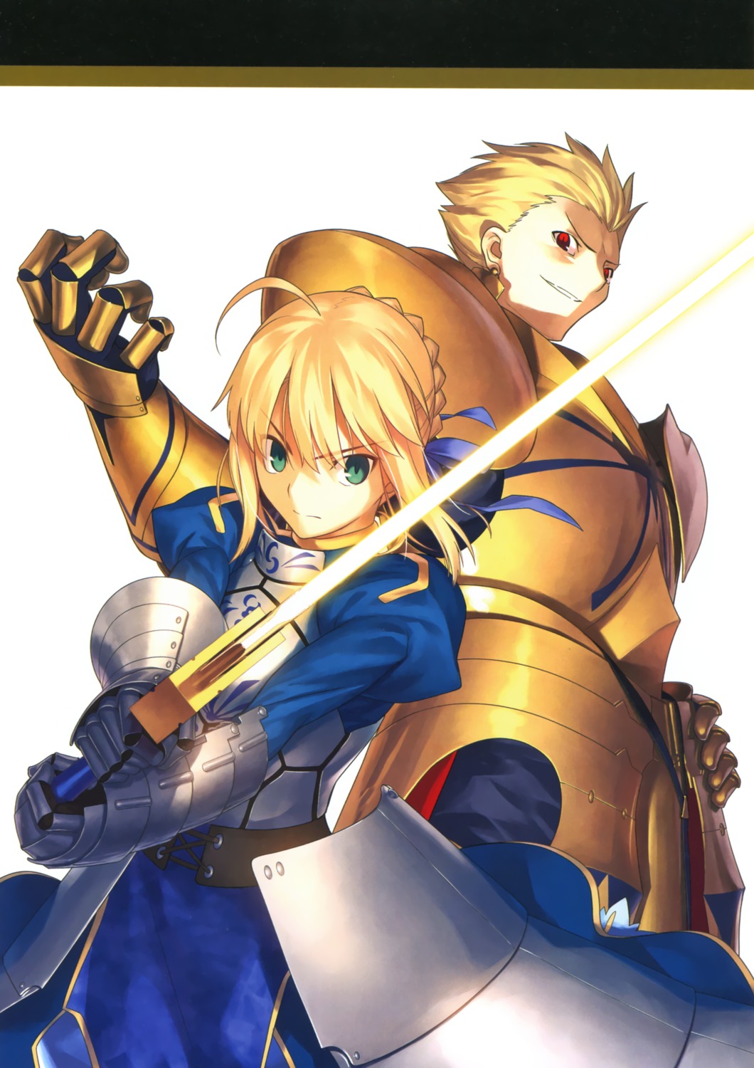 armor fate/stay_night fate/zero gilgamesh_(fsn) saber sword takeuchi_takashi type-moon