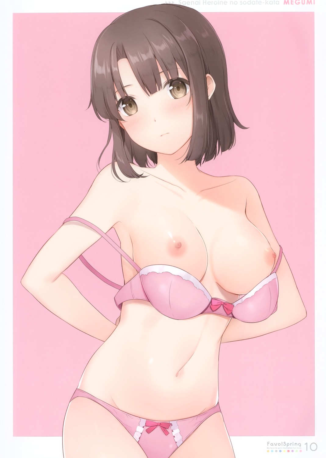 6u bra breasts eternal_land katou_megumi nipples pantsu saenai_heroine_no_sodatekata undressing