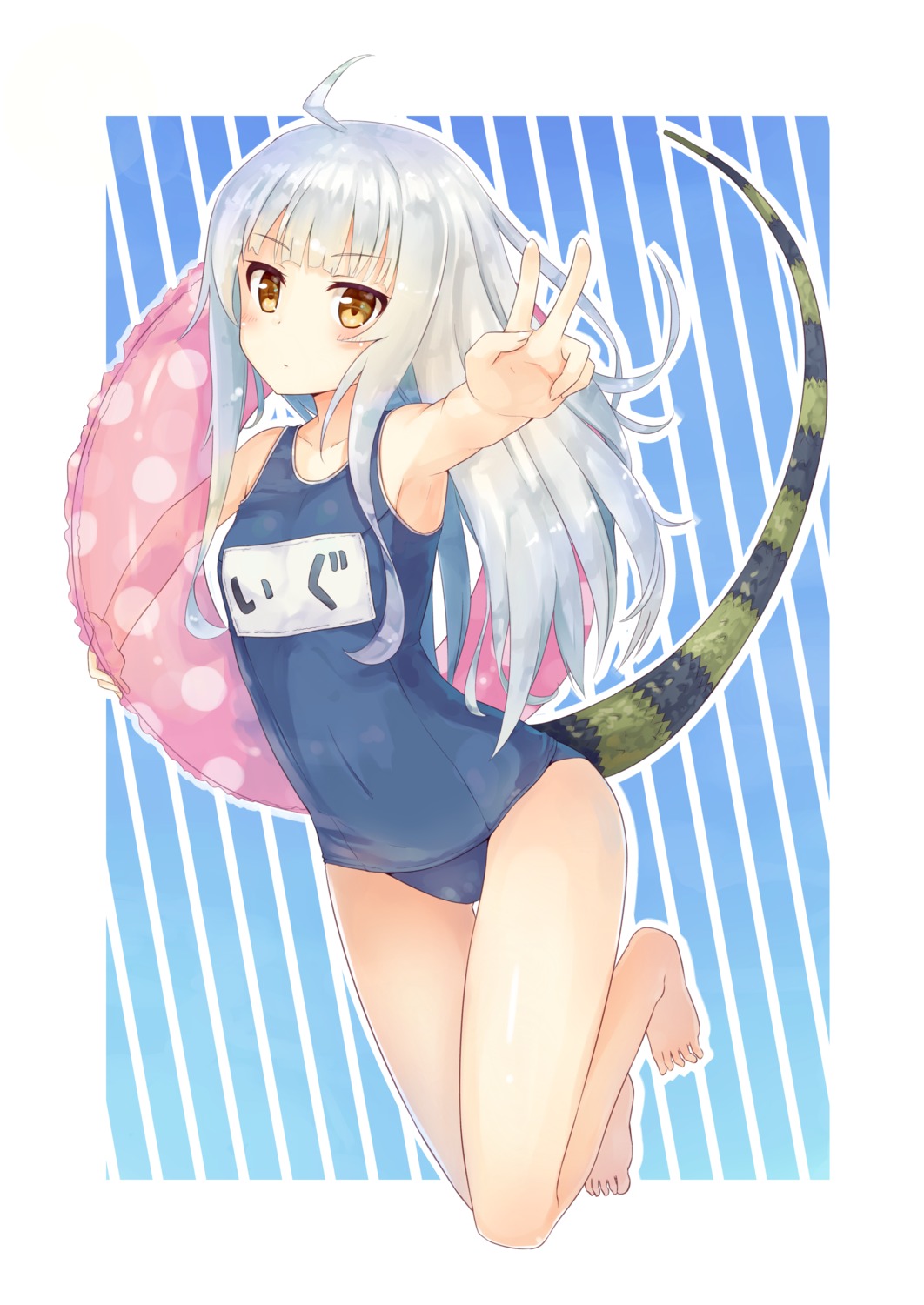 anthropomorphization ruma_imaginary school_swimsuit swimsuits tail