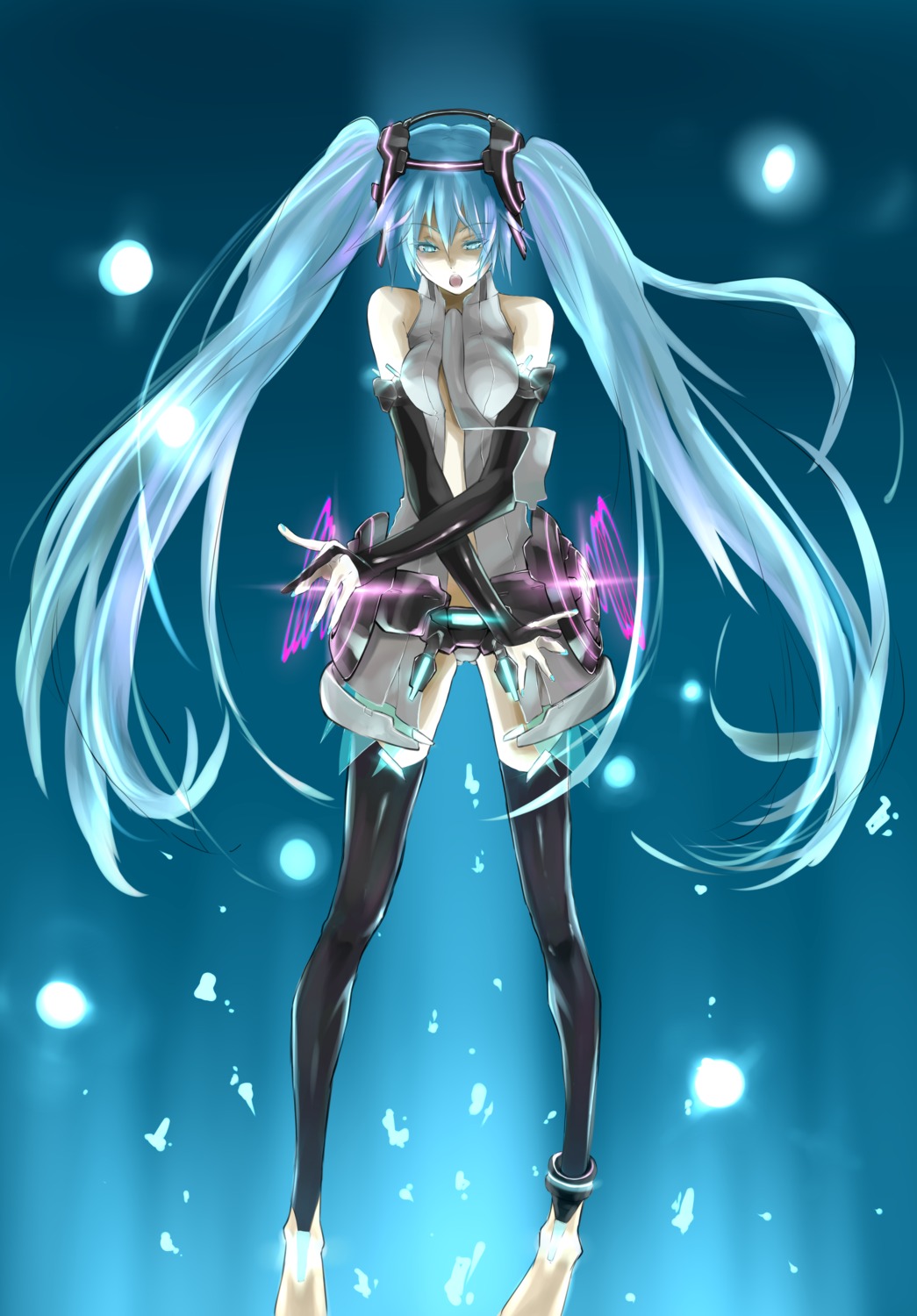 hatsune_miku miku_append thighhighs viral_(fortis) vocaloid vocaloid_append