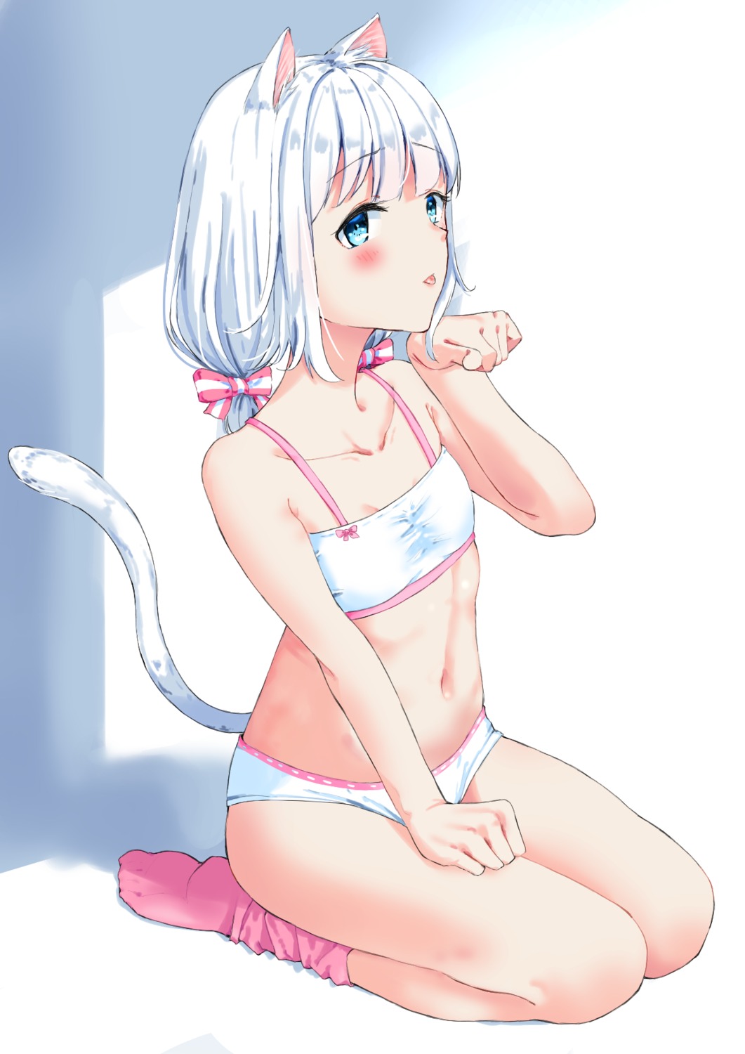 animal_ears bra nekomimi pantsu saku_(syake135) tail