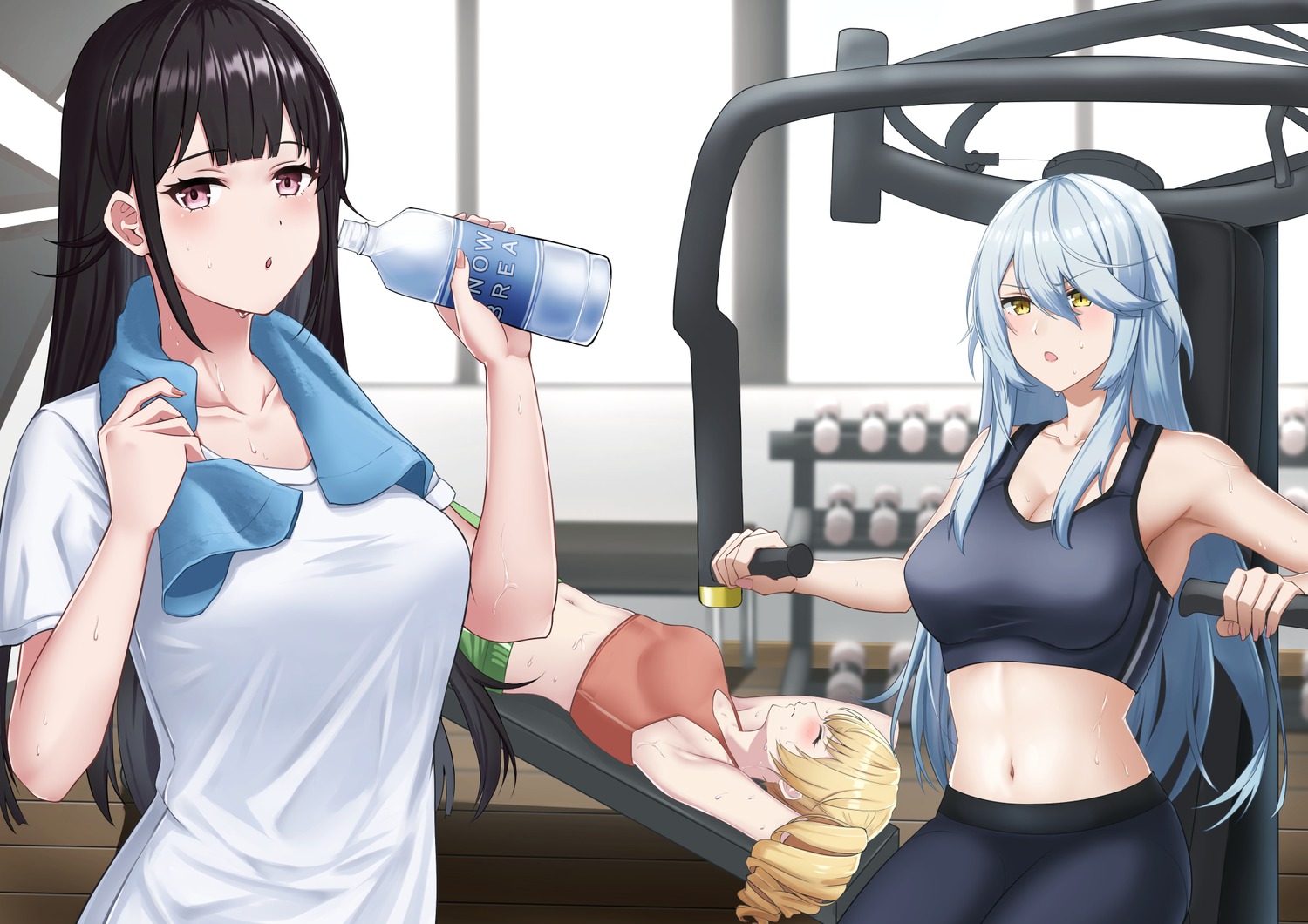 cleavage fenny gym_uniform lyfe snowbreak:_containment_zone tagme towel yao_(snowbreak)