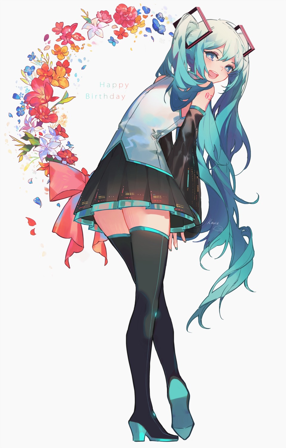 hatsune_miku heels kaneblob tattoo thighhighs vocaloid