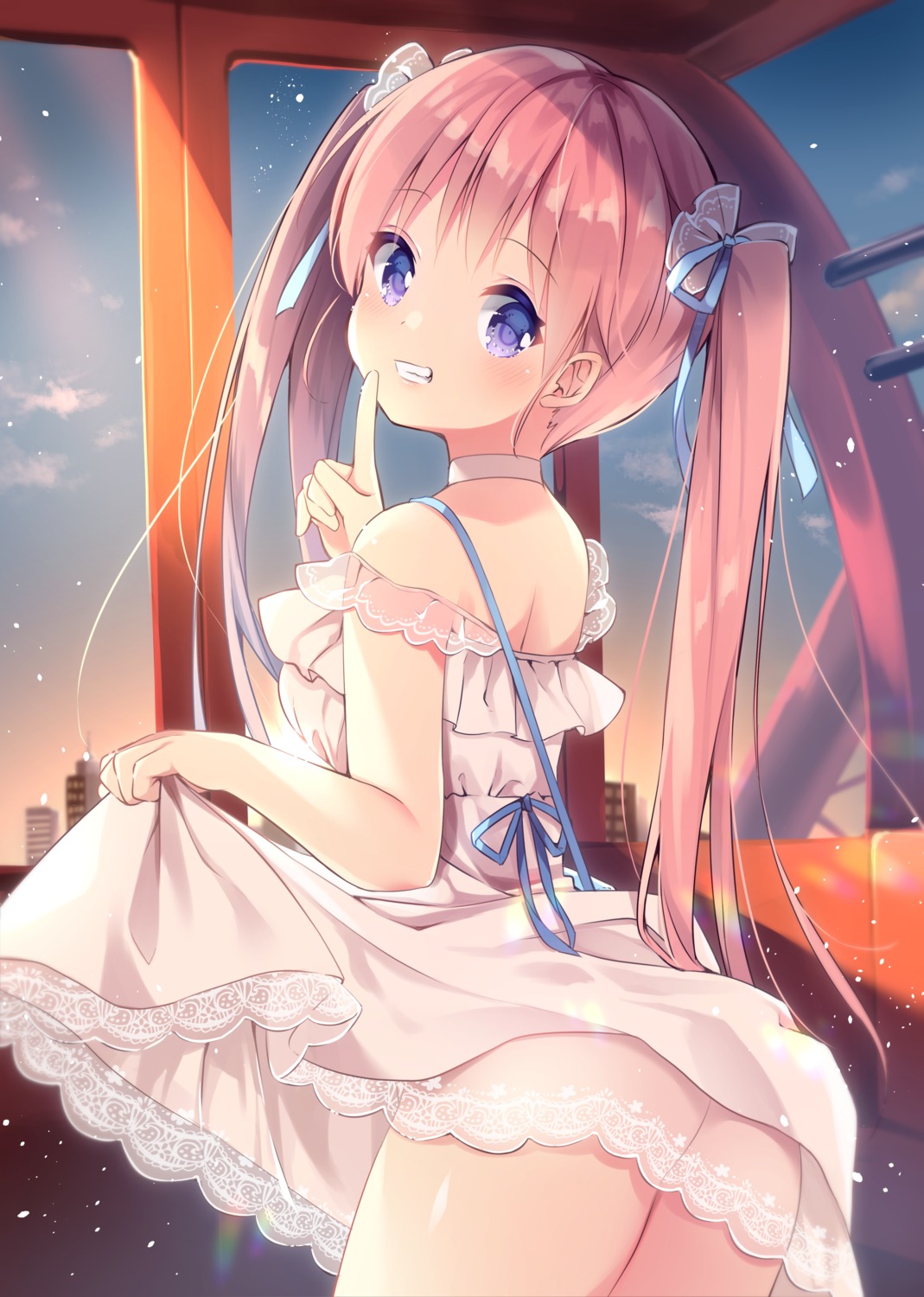 ass dress koiko_irori nopan see_through skirt_lift summer_dress