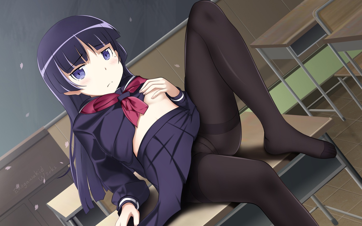 edogawakid feet gokou_ruri no_bra ore_no_imouto_ga_konnani_kawaii_wake_ga_nai pantsu pantyhose seifuku