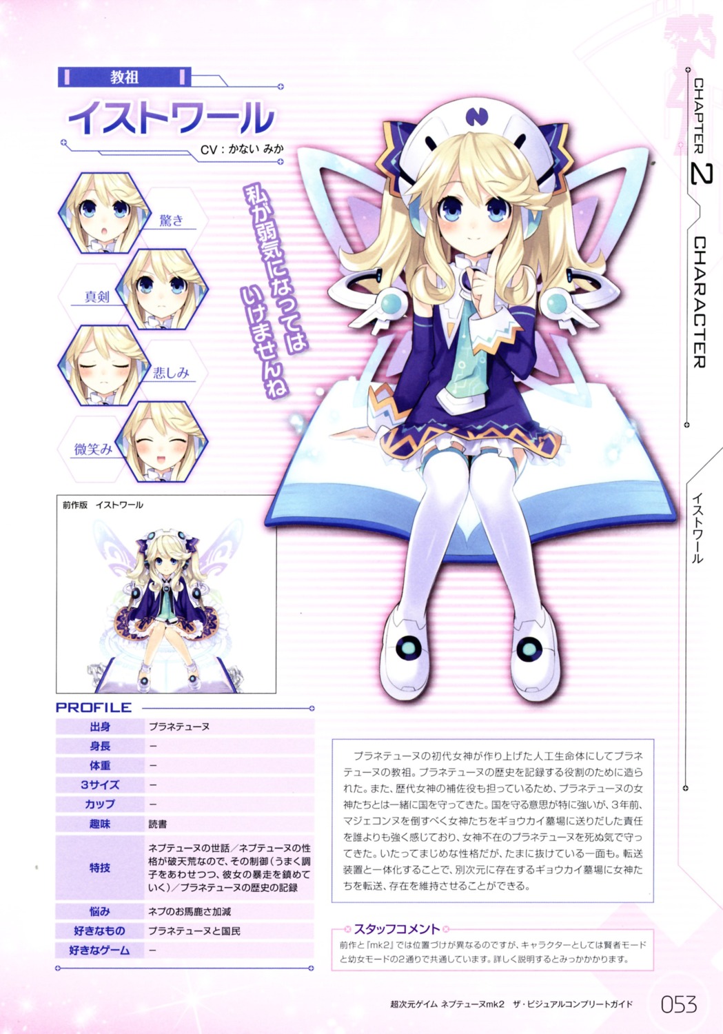 choujigen_game_neptune choujigen_game_neptune_mk2 expression histoire profile_page thighhighs tsunako wings