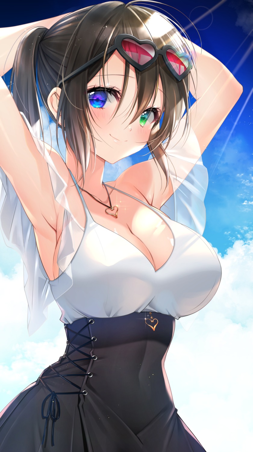 cleavage heterochromia megane see_through yoruhoshi_owl