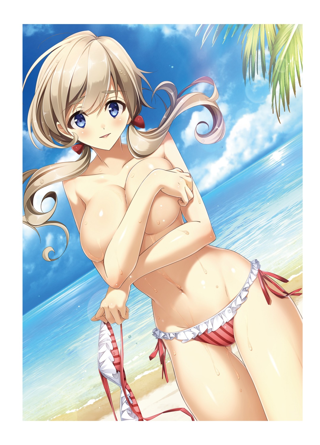 asakawa_shina bikini breast_hold kurusu_yukako mint_cube ninki_seiyuu_no_tsukurikata swimsuits topless