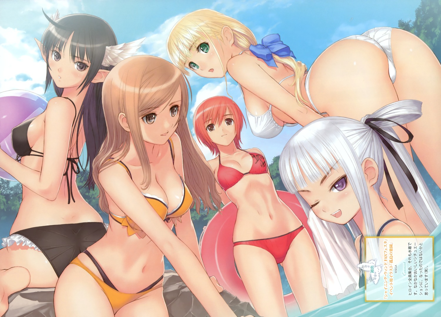 ass bikini clalaclan_philias cleavage houmei kanon_seena kureha_touka shining_tears shining_wind shining_world swimsuits tony_taka xecty_ein