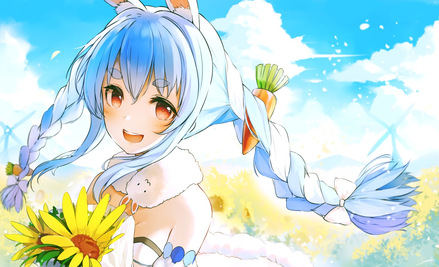 animal_ears bunny_ears hololive snozaki usada_pekora