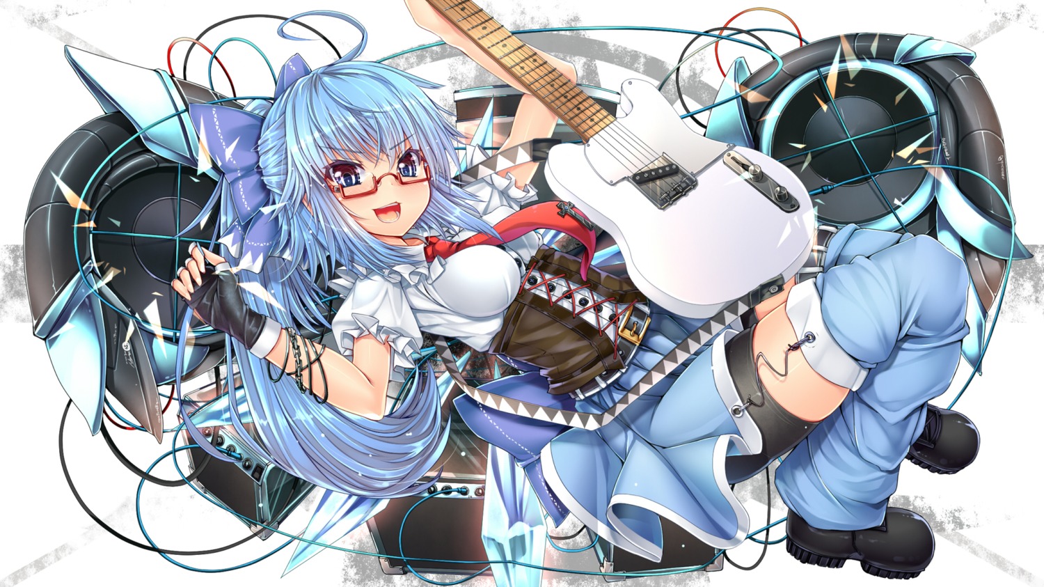 bike_shorts cirno guitar kanna211 megane touhou