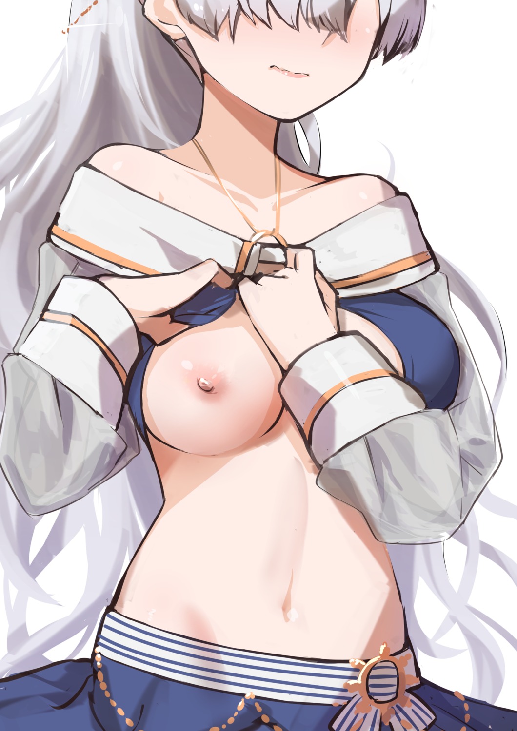 anastasia_(fate/grand_order) breasts fate/grand_order morisobo nipples no_bra shirt_lift sketch undressing