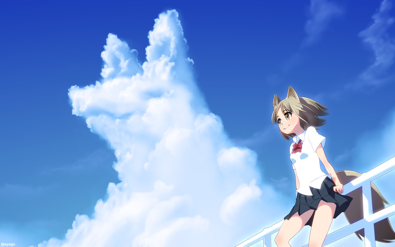 animal_ears seifuku syego tail wallpaper