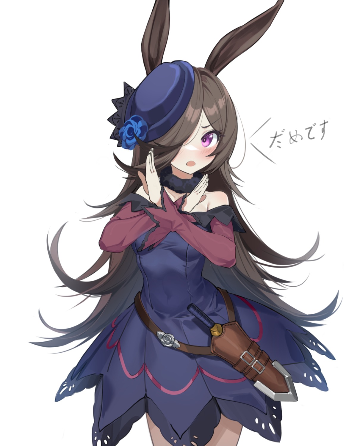 animal_ears deatheach dress rice_shower_(umamusume) uma_musume_pretty_derby weapon