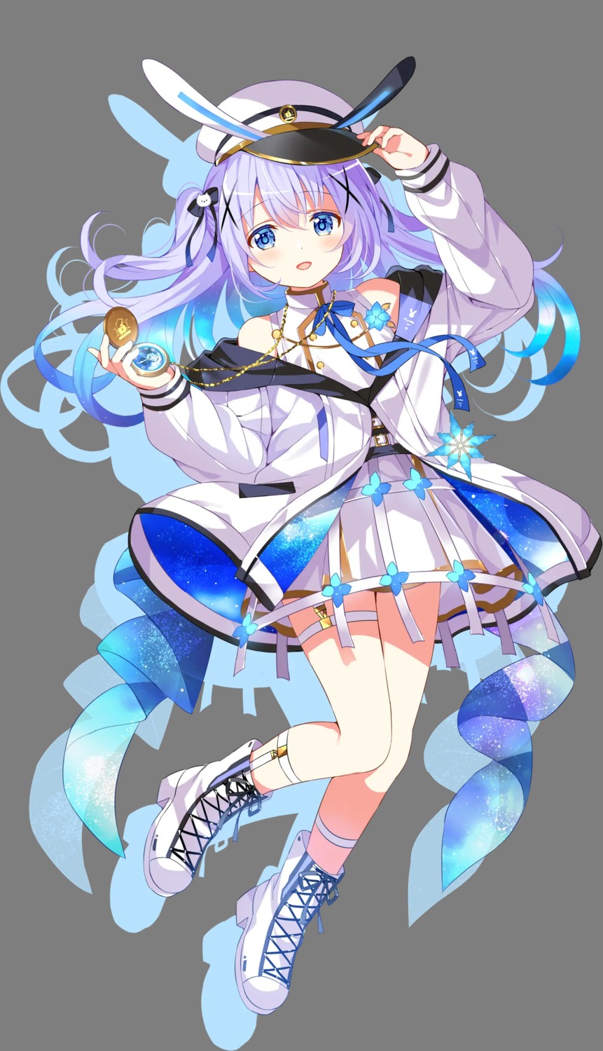 animal_ears bunny_ears garter gochuumon_wa_usagi_desu_ka? kafuu_chino koi transparent_png uniform