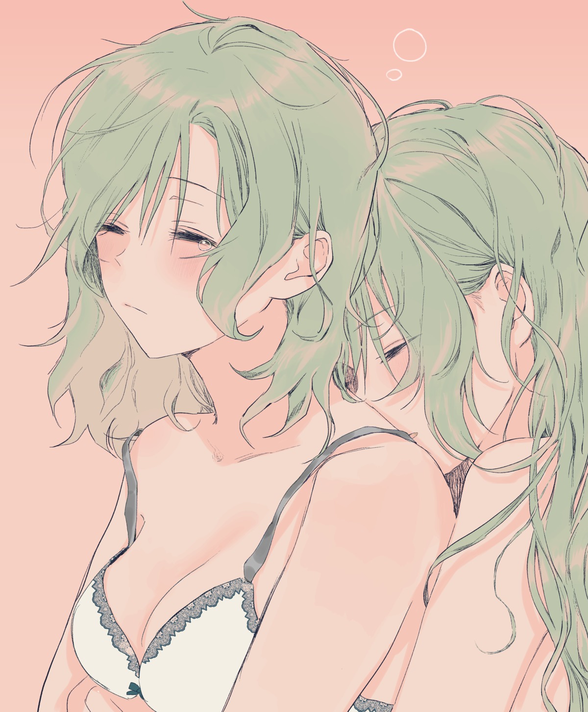 bang_dream! bra hikawa_hina hikawa_sayo sketch yuri zihacheol