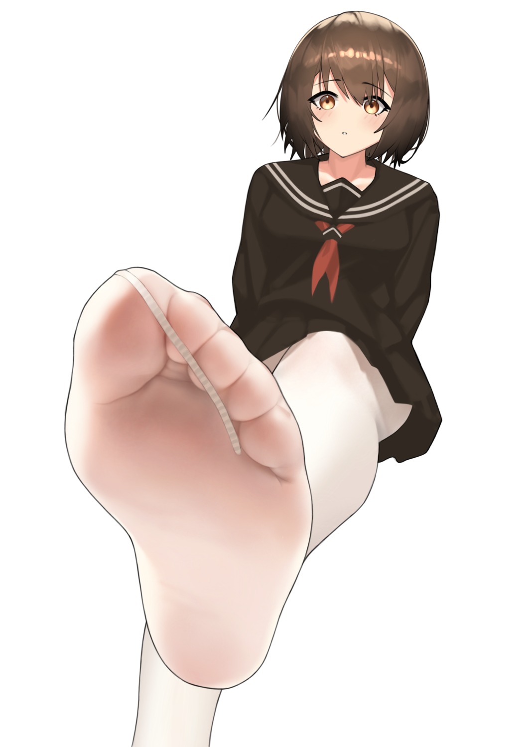 feet hyouuma pantyhose seifuku skirt_lift