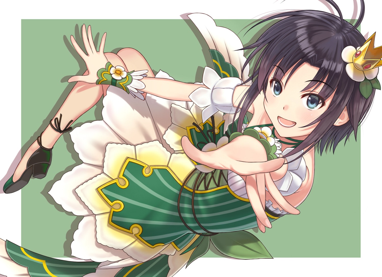 dress heels kikuchi_makoto nekopuchi skirt_lift the_idolm@ster