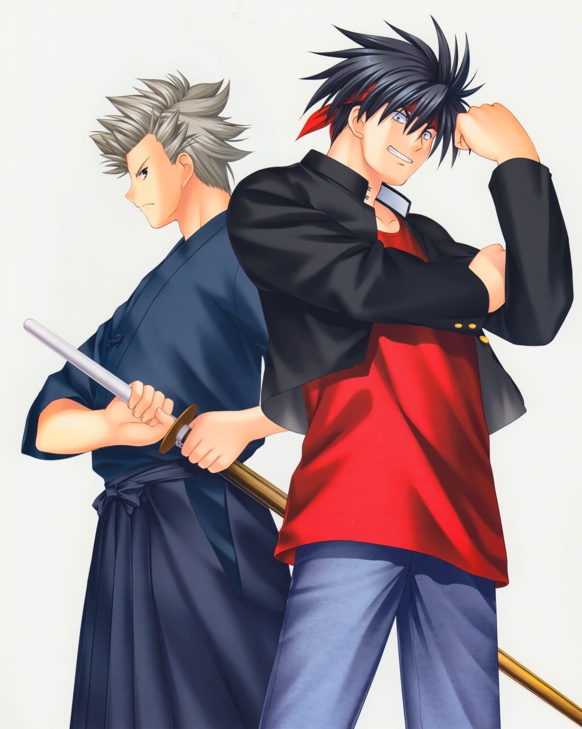 inohara_masato japanese_clothes key little_busters! male miyazawa_kengo na-ga seifuku sword