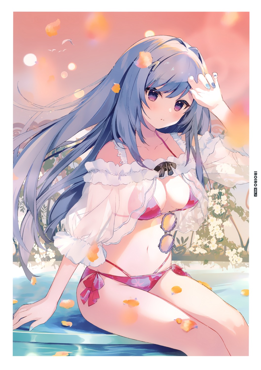 bikini cona_kinaco emori_miku emori_miku_project megane see_through swimsuits wet