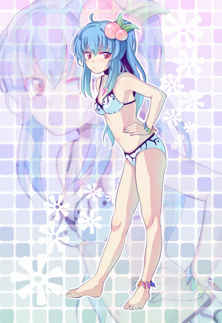 bikini hinanawi_tenshi swimsuits touhou yuko_(pixiv862266)