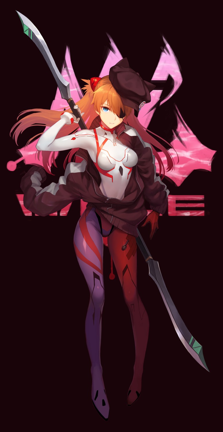 bodysuit eyepatch nakamura_eight neon_genesis_evangelion souryuu_asuka_langley weapon