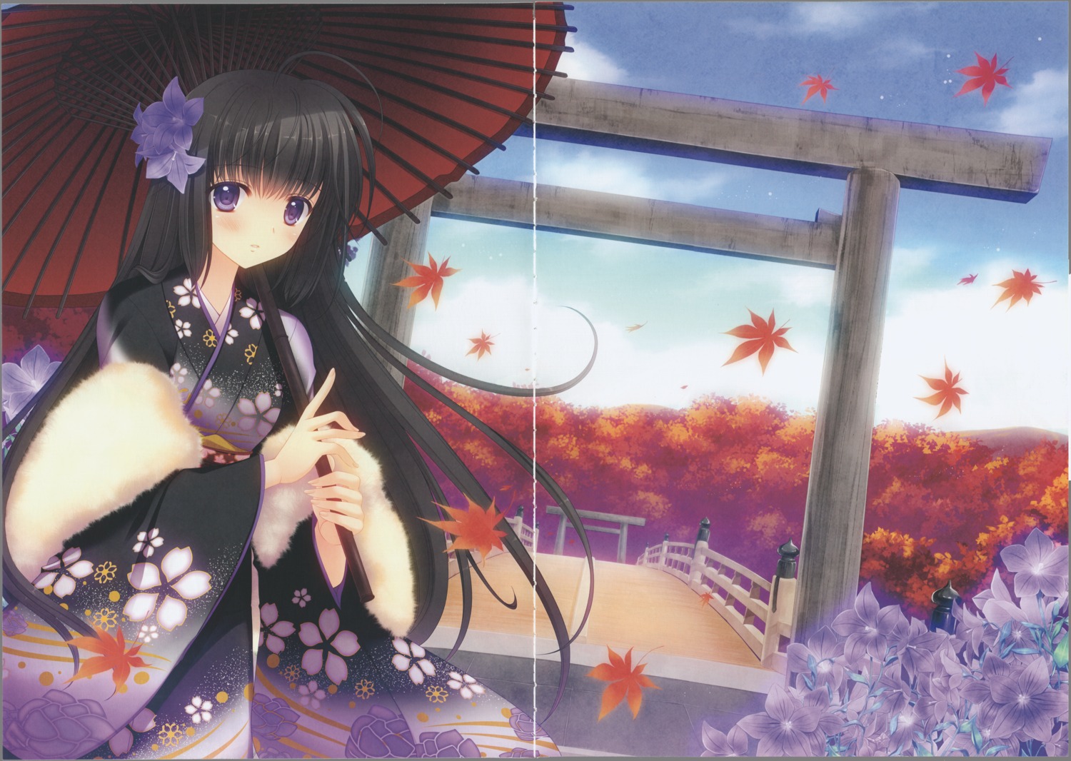 crease fixme kimono nishimata_aoi umbrella