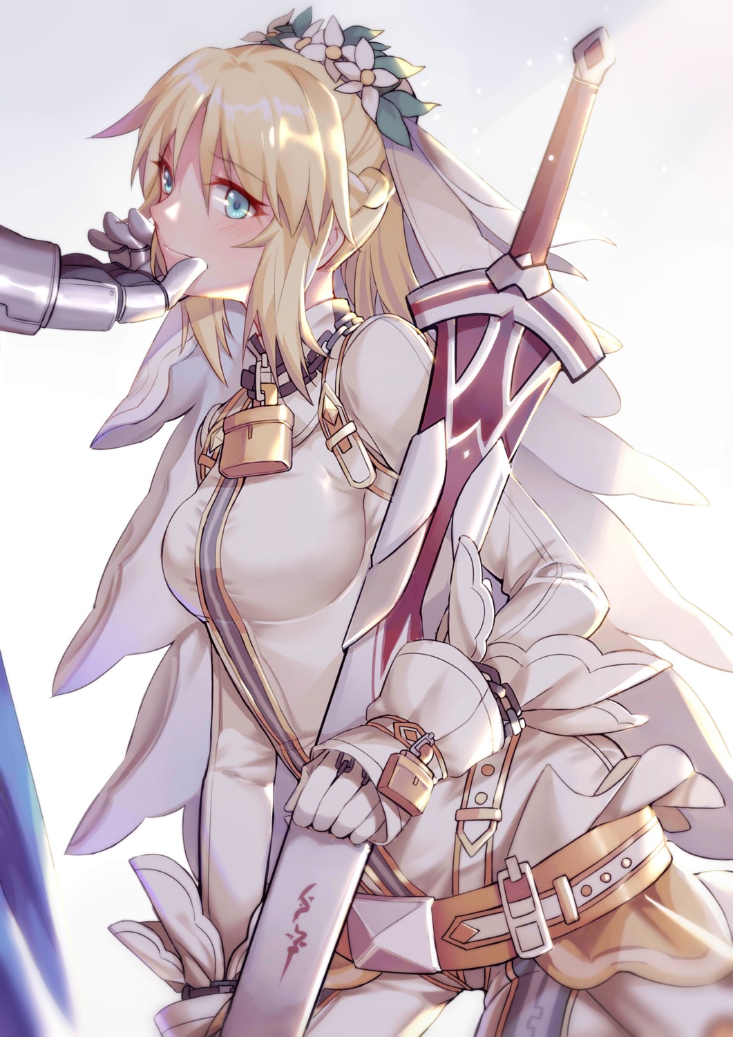 armor bodysuit fate/extra fate/extra_ccc fate/grand_order fate/stay_night saber_bride saber_extra sword yorukun
