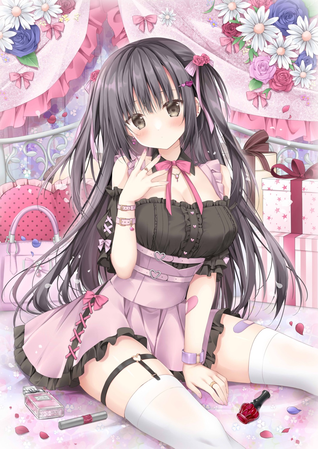 bandaid cleavage garter korie_riko stockings thighhighs