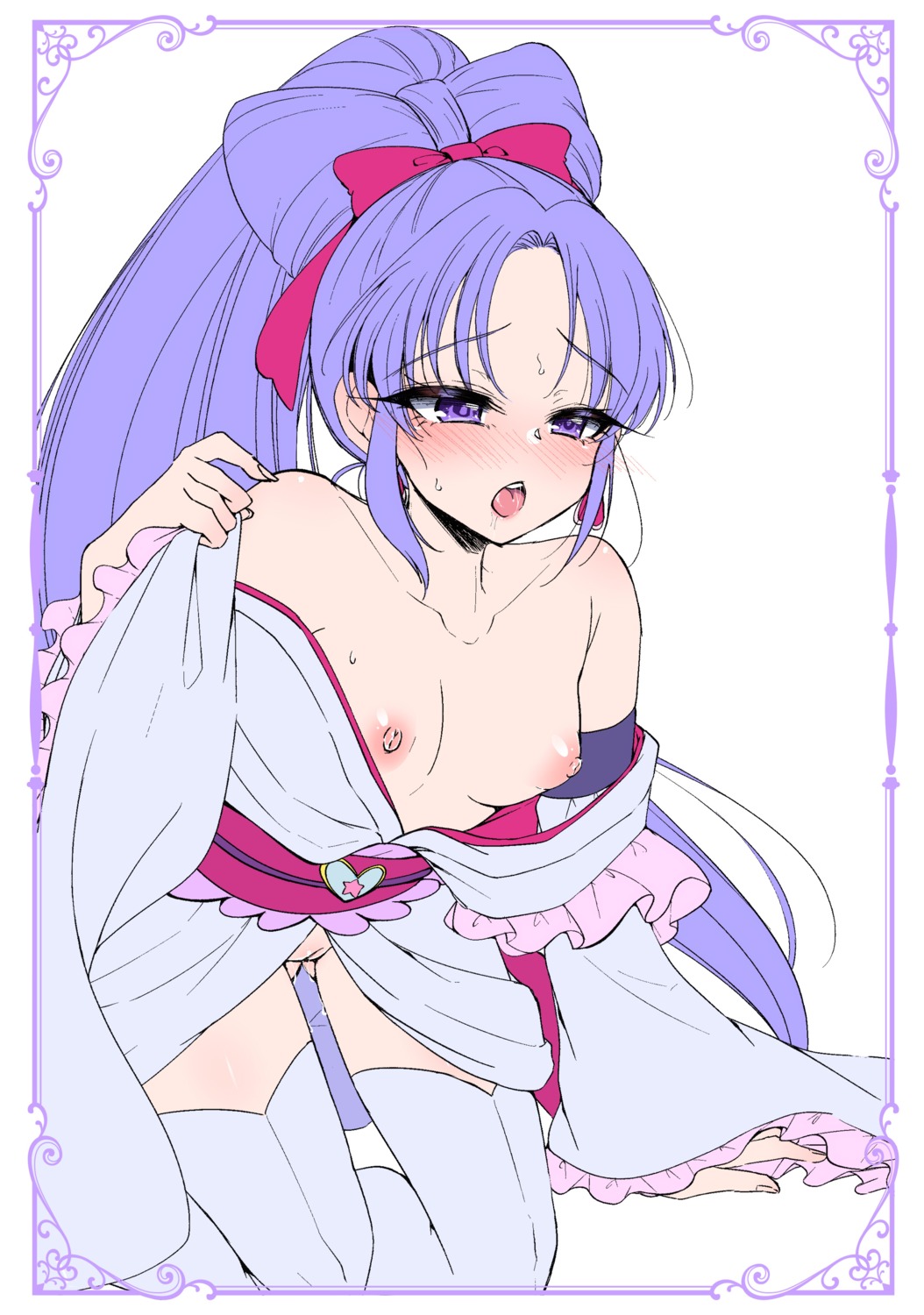 breasts happiness_charge_precure! hikawa_iona miyanoyuki pretty_cure pussy pussy_juice undressing yukata