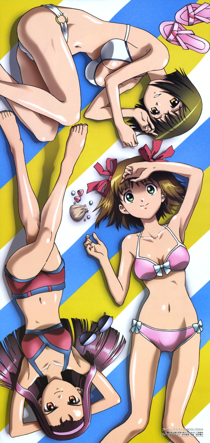 amami_haruka bikini cleavage hagiwara_yukiho kurata_ayako minase_iori swimsuits the_idolm@ster xenoglossia