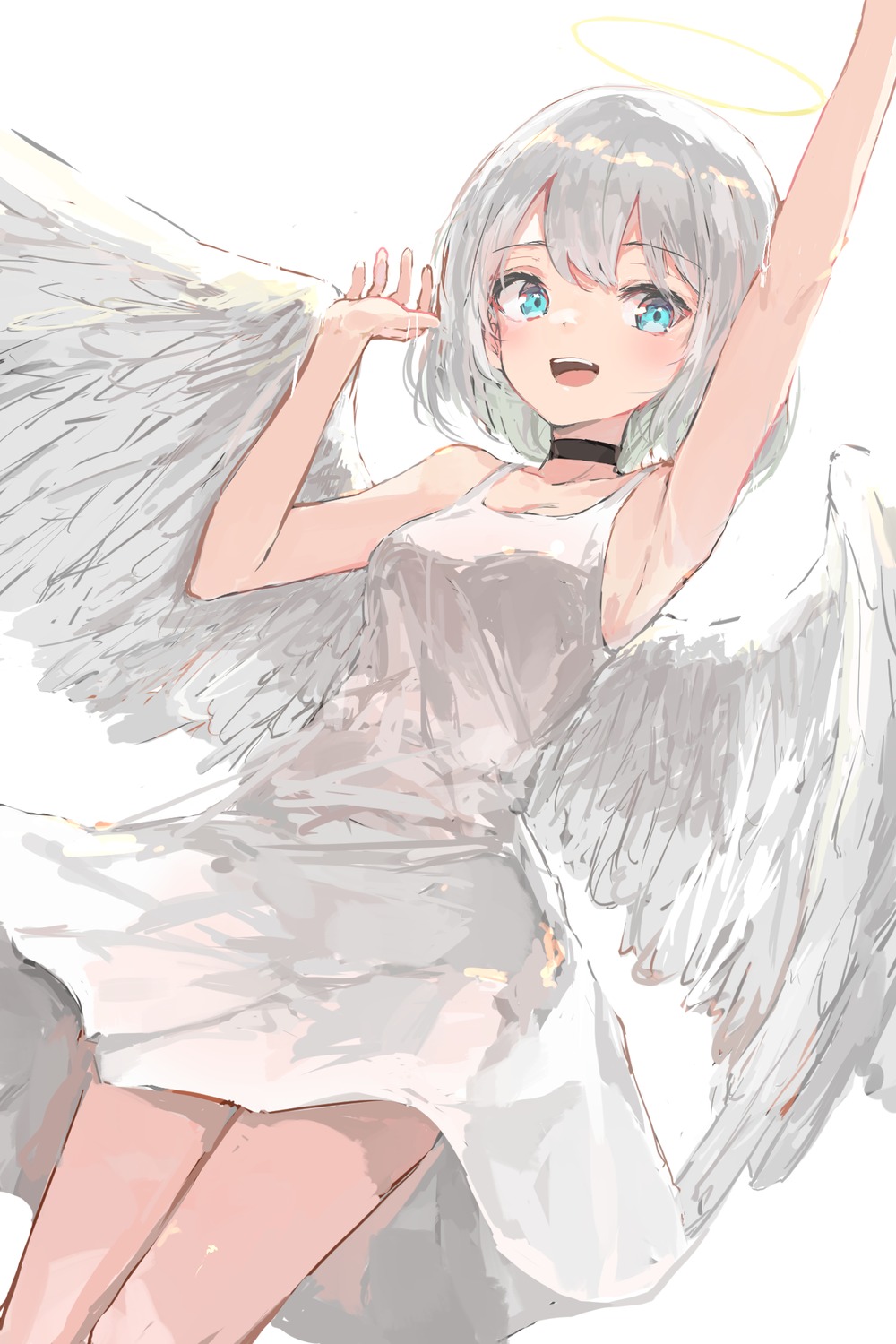 angel dress ichika_(ichika87) summer_dress wings