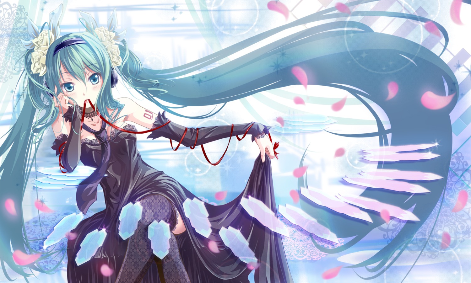 dress hatsune_miku nisson thighhighs vocaloid