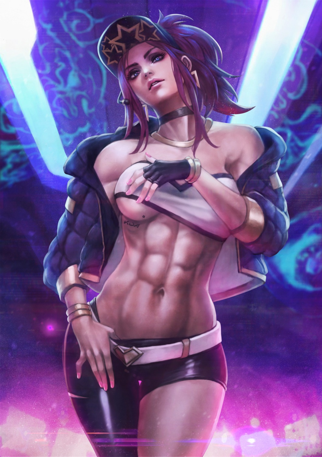 akali league_of_legends monori_rogue no_bra underboob