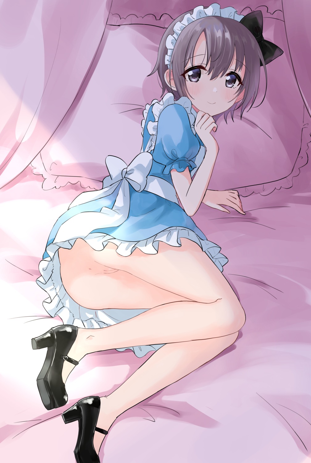 anus eluthel heels loli maid nopan otokura_yuuki pussy skirt_lift the_idolm@ster the_idolm@ster_cinderella_girls uncensored