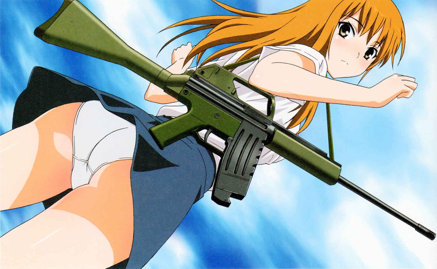 ass cameltoe gun pantsu skirt_lift yamauchi_noriyasu