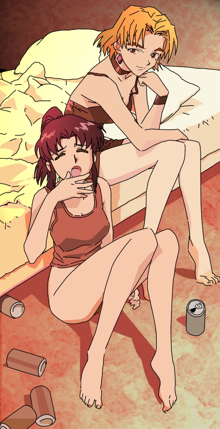 akagi_ritsuko bottomless katsuragi_misato neon_genesis_evangelion