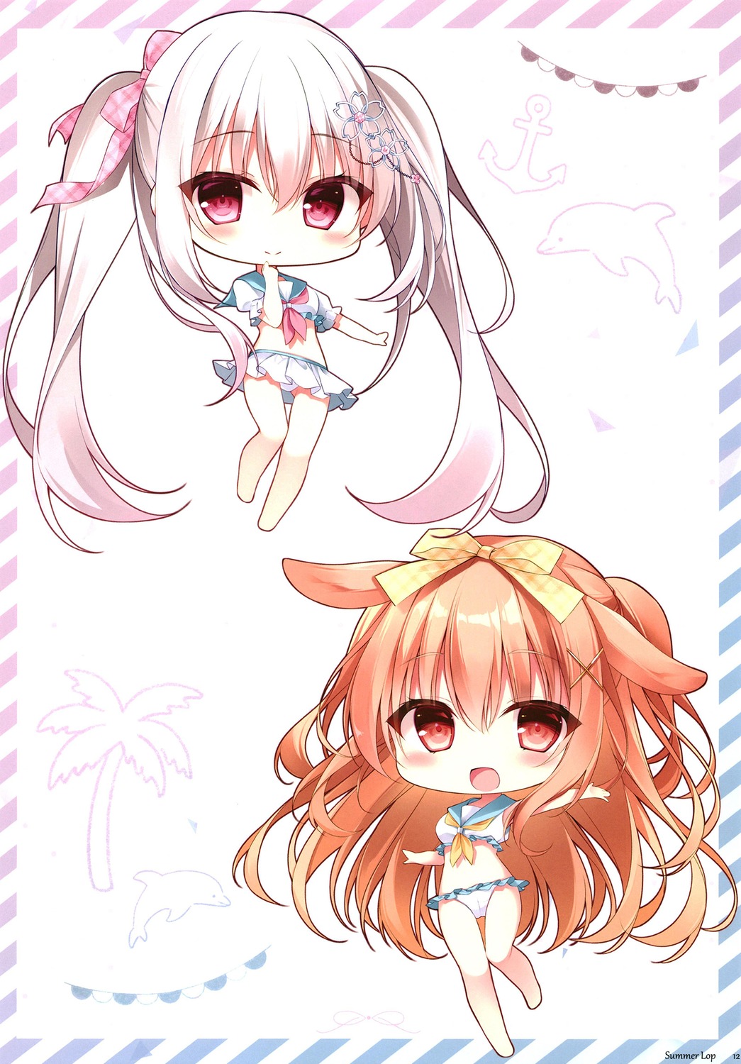 bikini chibi seifuku shirosei_mochi swimsuits