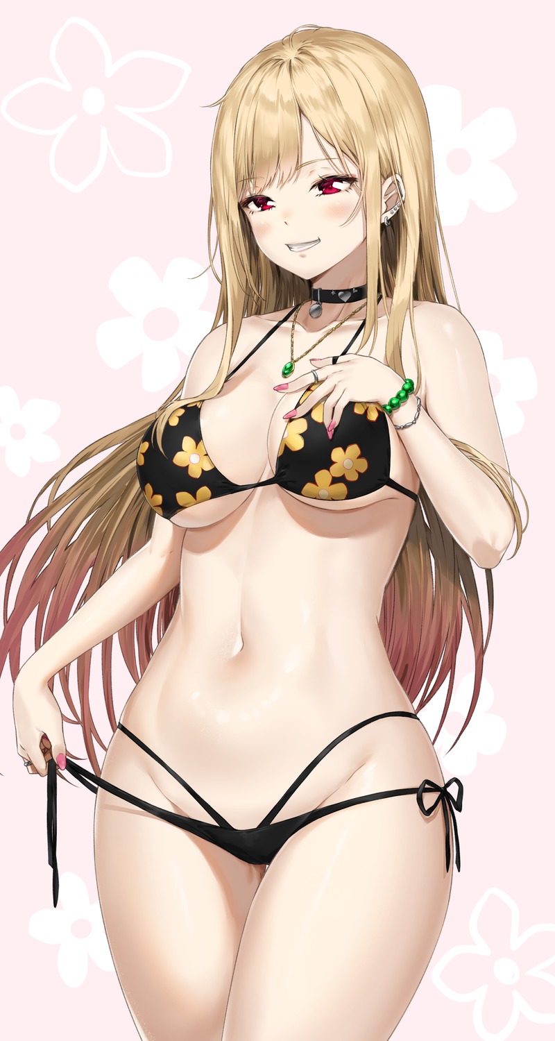 bikini kitagawa_marin panty_pull pixel_(yuxian) sono_bisque_doll_wa_koi_wo_suru swimsuits undressing